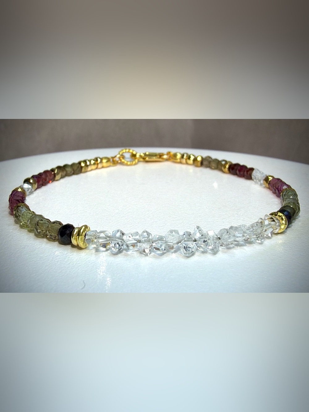 Tundura Sapphire Herkimer Diamond Bracelet in 18k Gold Vermeil
